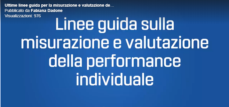 P.C.M. Dip. Funzione Pubblica - Linee guida 23/12/2019 n. 5 per la misurazione e valutazione della performance individuale