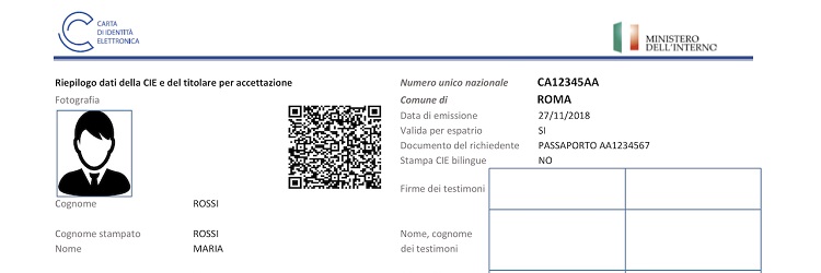 La ricevuta della richiesta CIE vale come documento di riconoscimento